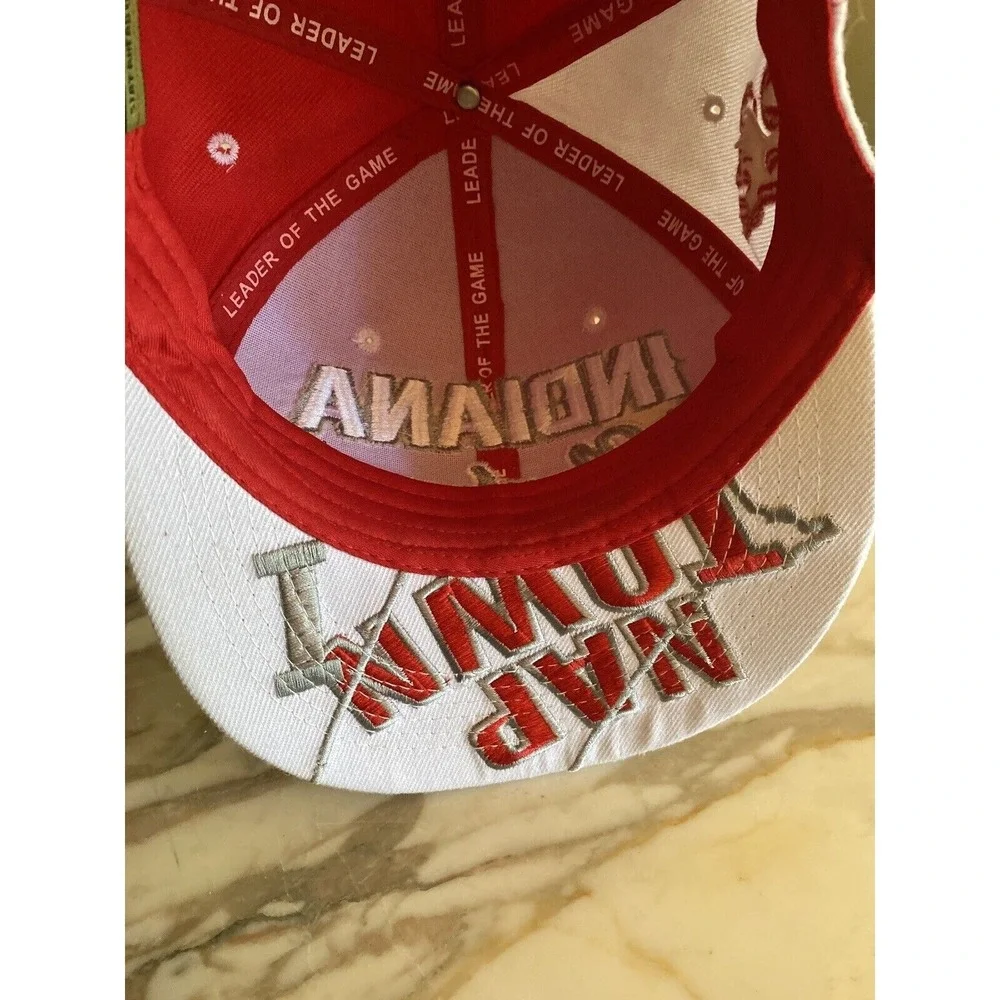 Leader of the Game Indiana Naptown Snapback‎ Hat Red White Indianapolis Cap